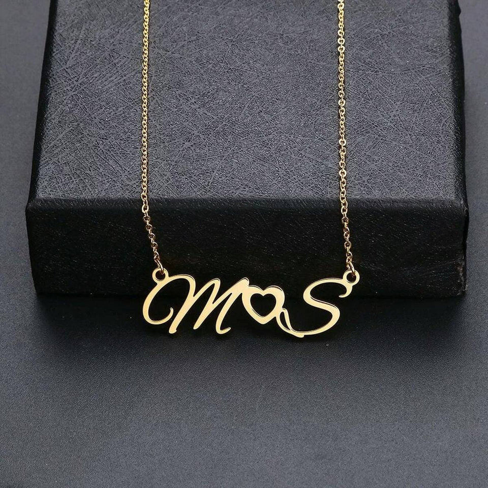 Customize Initial Heart Necklace