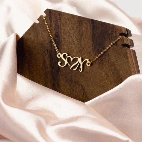 Customize Initial Heart Necklace