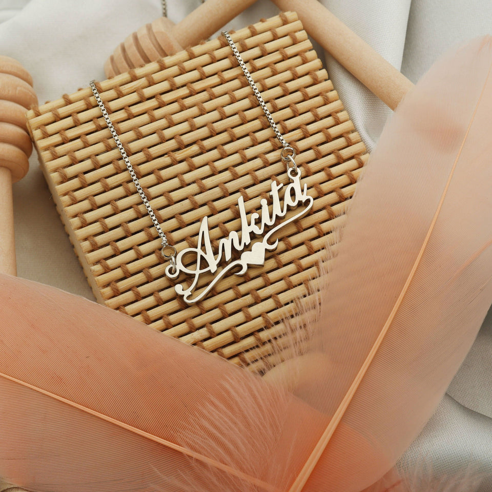 Bottom Heart Style Name Necklace