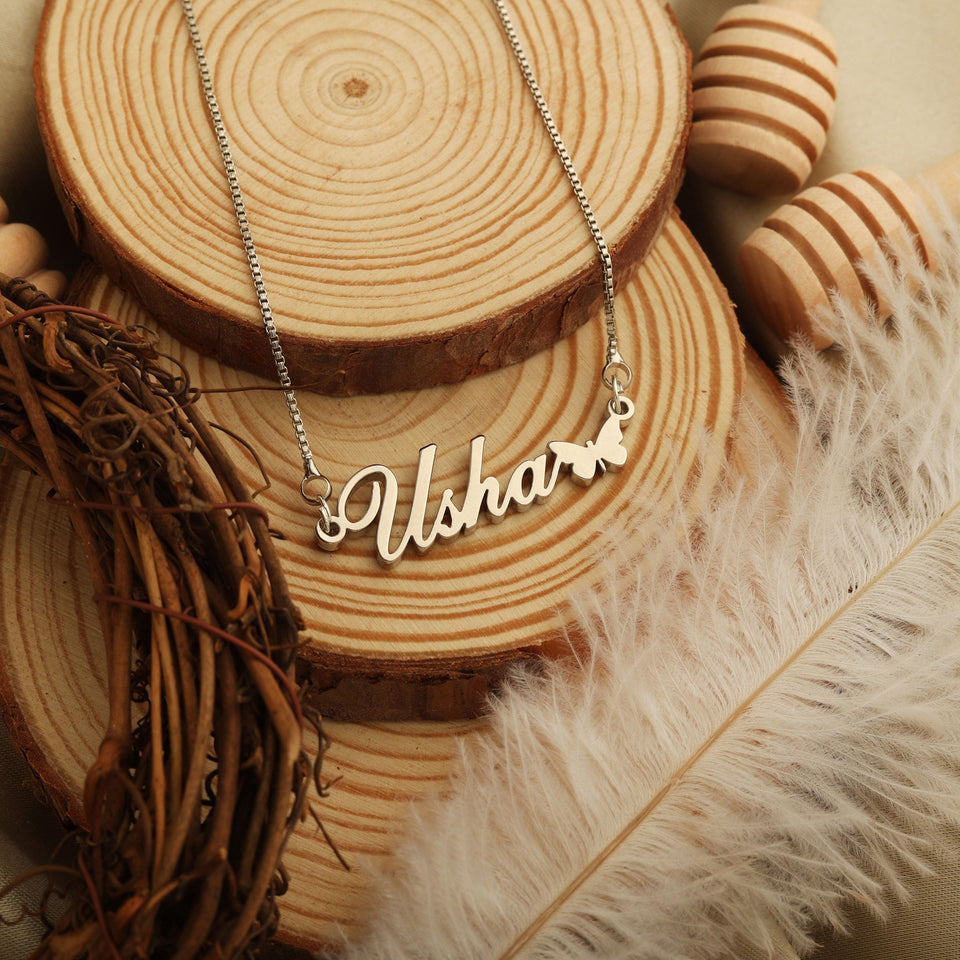 Butterfly Style Name Necklace
