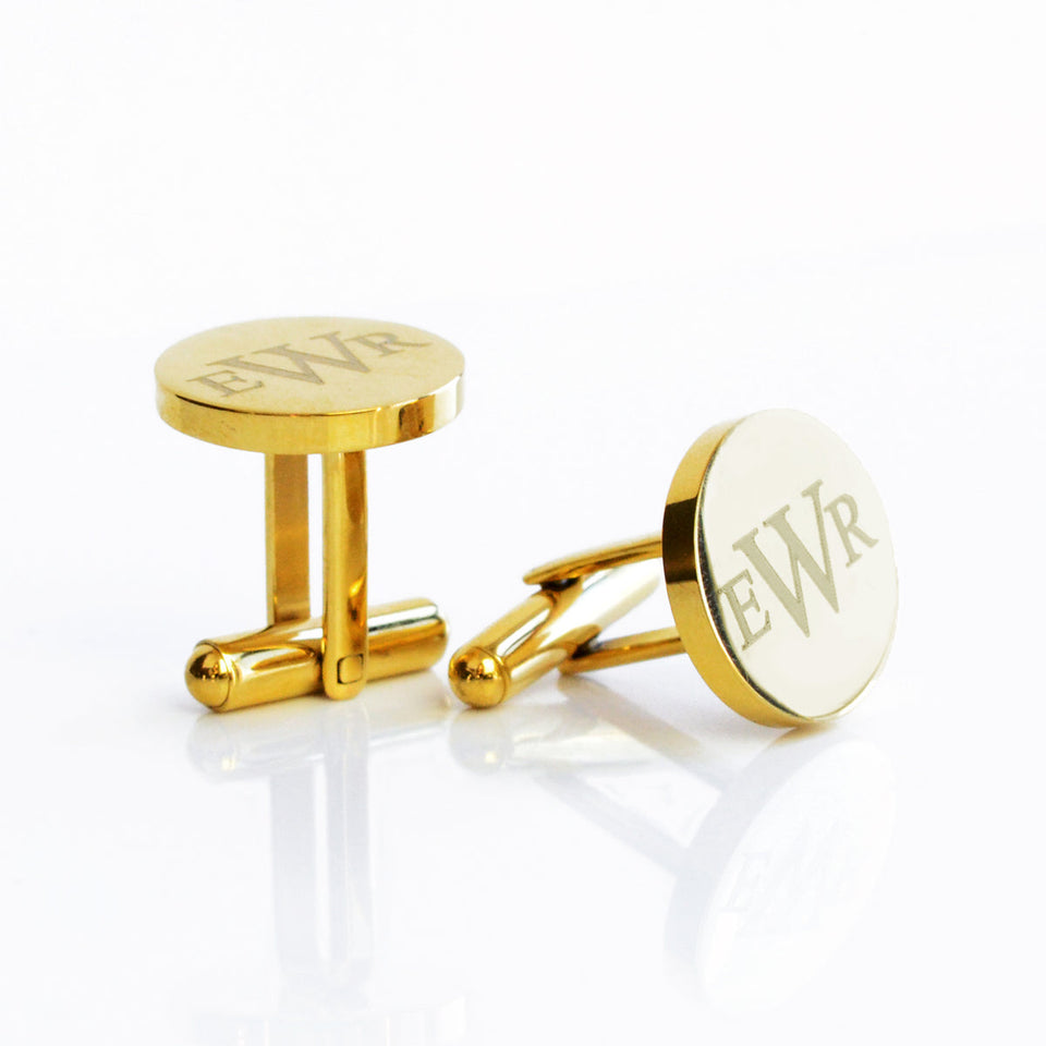 Engraved Round Name Cufflinks