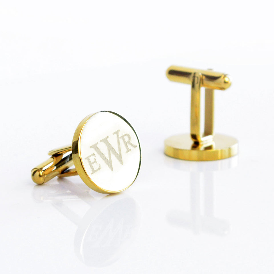 Engraved Round Name Cufflinks