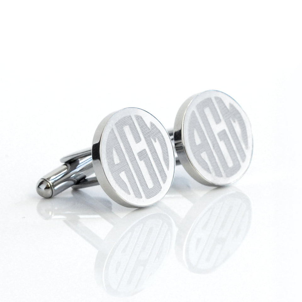 Engraved Round Name Cufflinks